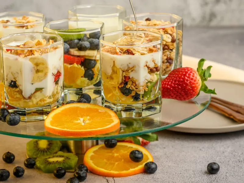 Fruit cup and yogurt photo